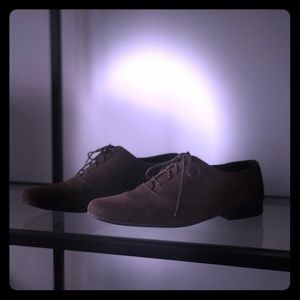 Brown suede oxfords from Spanish shoemaker handmad